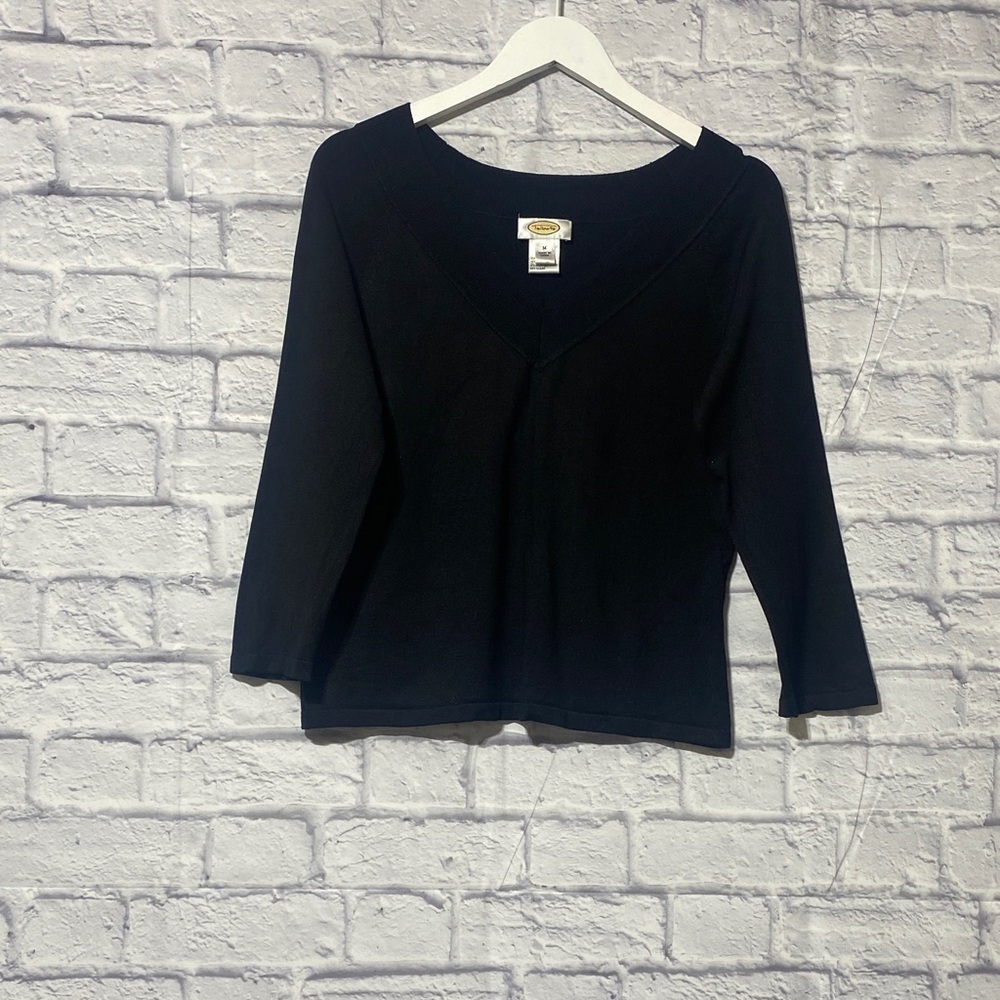 Talbots Black V-Neck Blouse